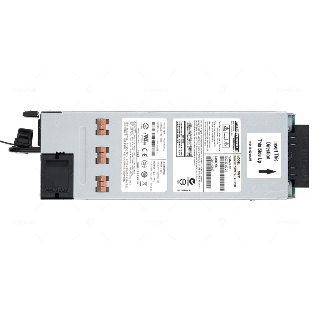10931 EXTREME NETWORK SUMMIT 750W AC POWER SUPPLY FOR X460 800382-00-03, PSSF751301A